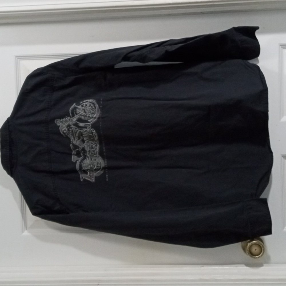 Harley-Davidson Black Long Sleeve Button Up Shirt Men’s Large - Picture 4 of 6